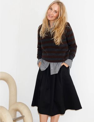 Beta Studios lizzie stripe jumper - brown side