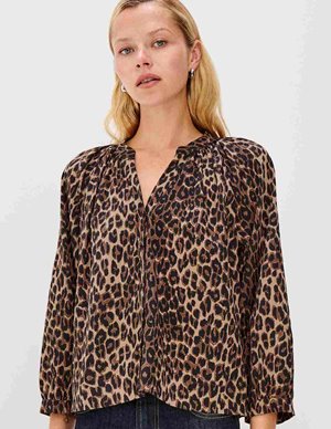 Rails saint blouse - brown animal detail