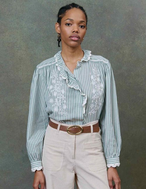 Louise Misha cora shirt - almond stripe