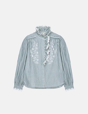 Louise Misha cora shirt - almond stripe detail