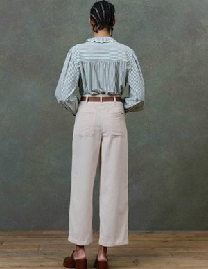 Louise Misha cora shirt - almond stripe side