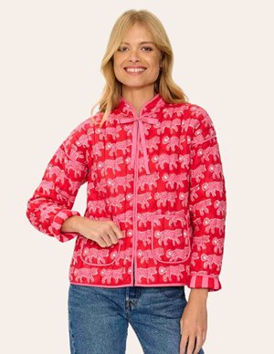Pink City Prints penny jacket - crimson leopard