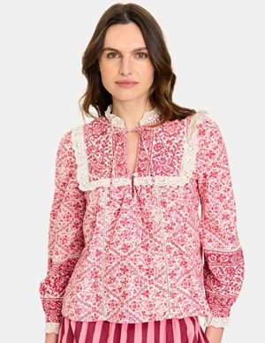Pink City Prints nettie blouse - burgundy