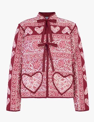 Pink City Prints penny jacket - burgundy patchwork back