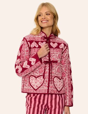 Pink City Prints penny jacket - burgundy patchwork