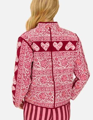 Pink City Prints penny jacket - burgundy patchwork detail