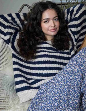 Lollys Laundry binall jumper - navy stripe side