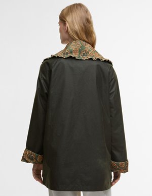 Barbour maria - clara wax jacket - green detail