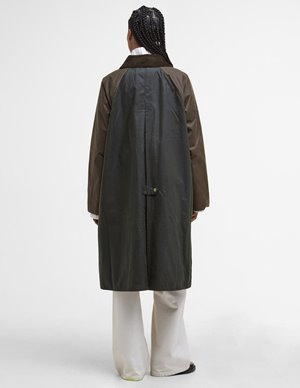 Barbour evette wax jacket - green detail