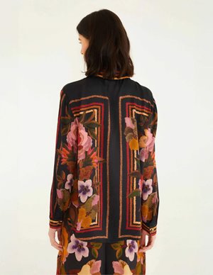 Farm Rio chenille flowers shirt - black back