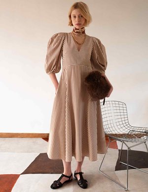 Vivere by Savannah Miller mila dress - brown stripe side