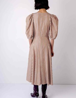 Vivere by Savannah Miller mila dress - brown stripe detail