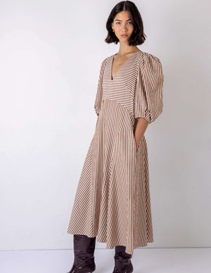 Vivere by Savannah Miller mila dress - brown stripe back