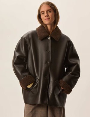 Des Petits Hauts yulia coat - coffee detail