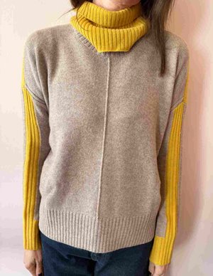 Absolut Cashmere candace jumper - chestnut combo side