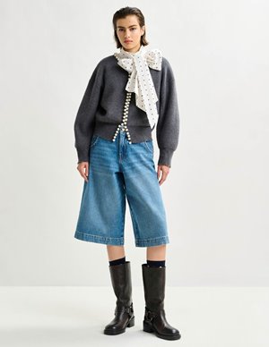 Essentiel Antwerp ideas cardigan - charcoal detail