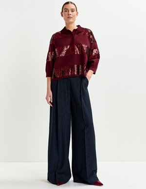 Essentiel Antwerp illuminati shirt - mauve model