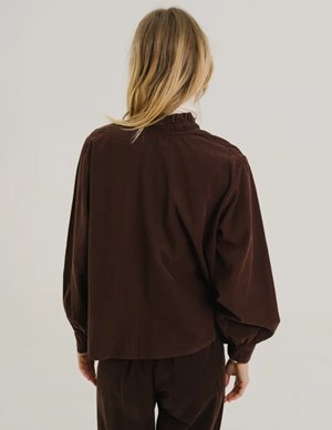 Sacrécoeur soline blouse - cacao detail