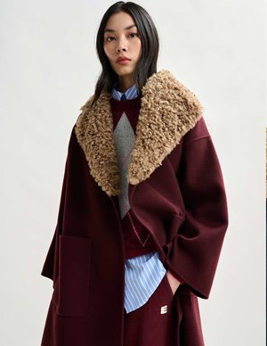 Essentiel Antwerp irno coat - mauve detail