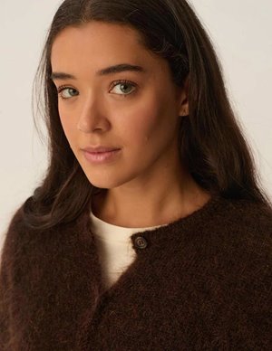 Des Petits Hauts bea cardigan - coffee side