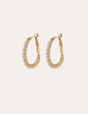 Gas Bijoux lyre hoop earrings large - mother of pearl