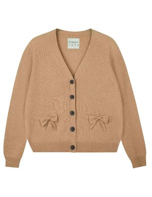 Jumper 1234 bow cardigan - sandstone back