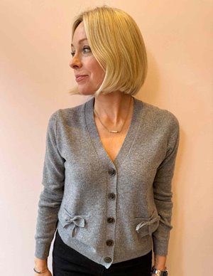 Jumper 1234 bow cardigan - cloudy