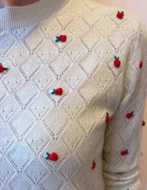 Jumper 1234 fancy crew - limestone back