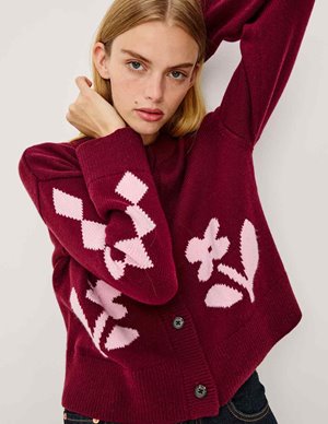 Rails mavie cardigan - garnet detail