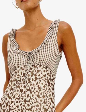 Rails dahlia dress - espresso daisy side