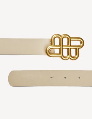 Munthe latter belt - beige detail