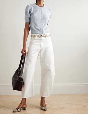 Frame Jeans the bubble crop jean - white model