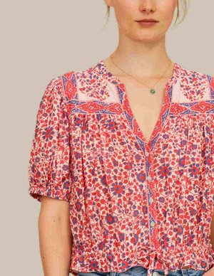 M.A.B.E APPAREL della print top - red detail
