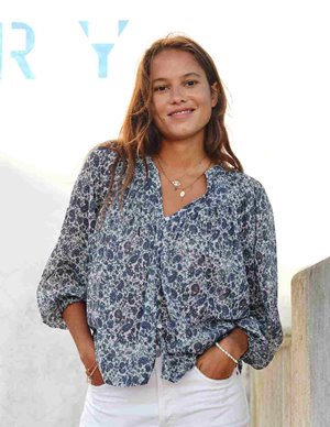 M.A.B.E APPAREL esti print top - blue