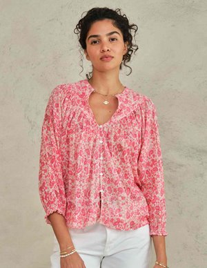 M.A.B.E APPAREL esti print top - pink side
