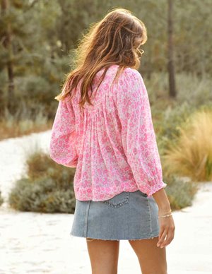 M.A.B.E APPAREL esti print top - pink back