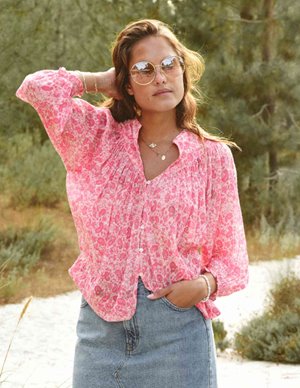 M.A.B.E APPAREL esti print top - pink