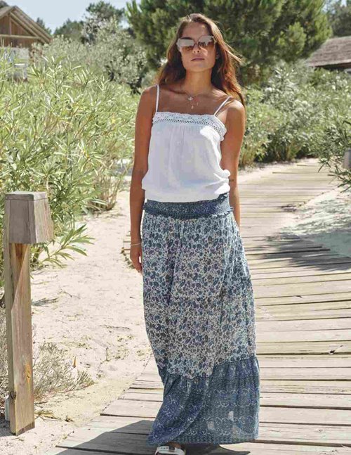 M.A.B.E APPAREL Esti maxi skirt - blue