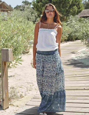 M.A.B.E APPAREL esti maxi skirt - blue