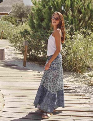 M.A.B.E APPAREL esti maxi skirt - blue detail