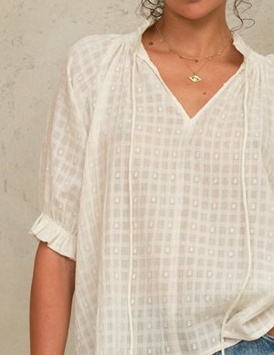 M.A.B.E APPAREL etta top - ecru model