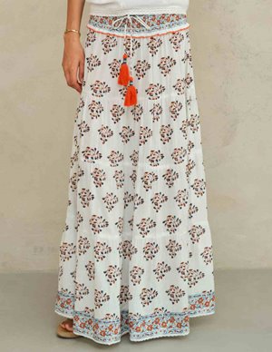 M.A.B.E APPAREL stella maxi skirt - ecru back