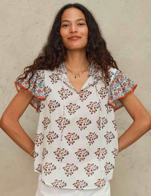 M.A.B.E APPAREL stella top - ecru side