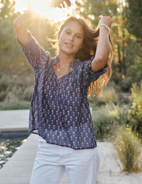 M.A.B.E APPAREL Ari top - indigo