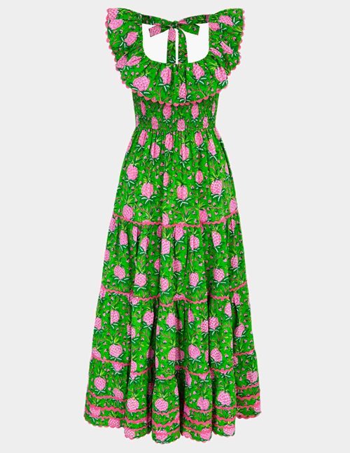 Pink City Prints Susie dress - lime