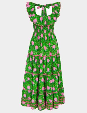 Pink City Prints susie dress - lime