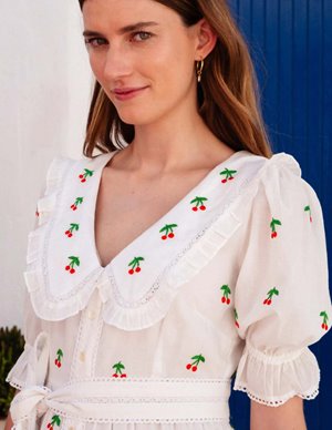Pink City Prints francis dress - cherry side