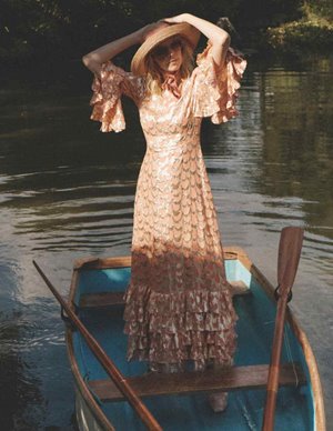 Queens of Archive josephine dress - peach side