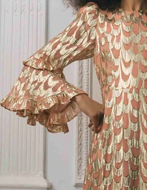Queens of Archive josephine dress - peach detail