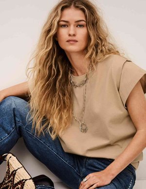 ba&sh pio tee - beige detail